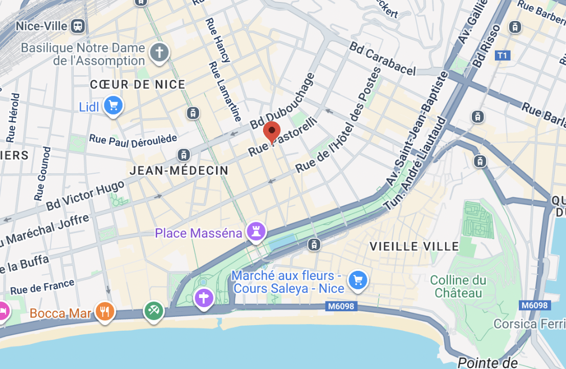 Carte de localisation Vélite Nice - 29 rue Pastorelli